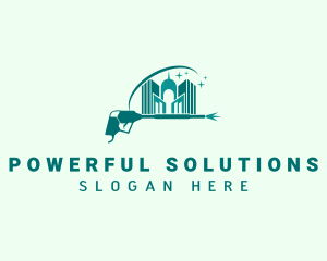 Building Cleaning Power Washer logo design