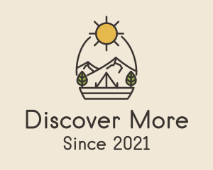Sunny Mountain Camping Scene logo