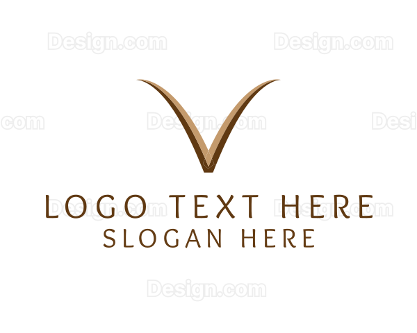 Elegant Brown Letter V Logo