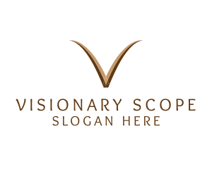 Elegant Brown Letter V logo design