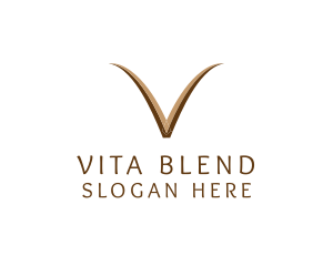 Elegant Brown Letter V logo design