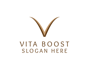 Elegant Brown Letter V logo design