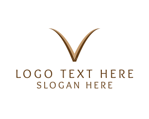 Elegant Brown Letter V logo