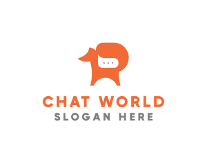 Fox Chat Bubble logo design