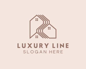 Abstract Line Roofing logo design