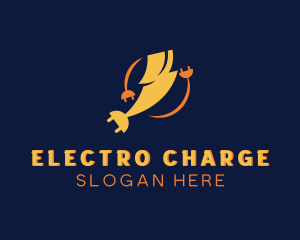 Electric Lightning Power Plug logo design