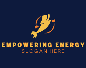 Electric Lightning Power Plug logo design