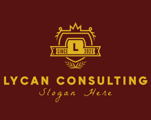 Elegant Royal Crown Shield logo design