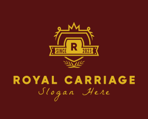 Elegant Royal Crown Shield logo design