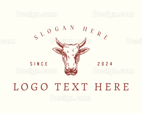 Cow Livestock Butcher Logo