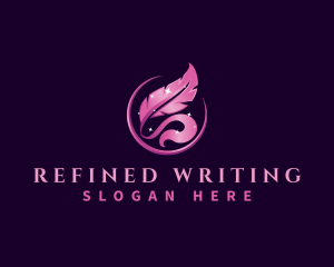 Feather Writing  Publishing logo design