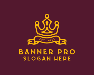 Fancy Crown Banner logo design