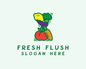 Organic Fruit Veggies logo design