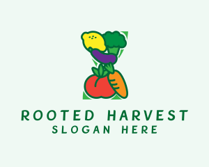 Organic Fruit Veggies logo design