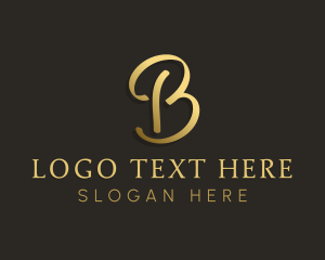 Elegant Script Letter B Logo