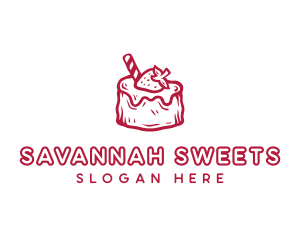 Sweet Strawberry Cake logo design