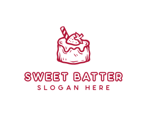 Sweet Strawberry Cake logo design