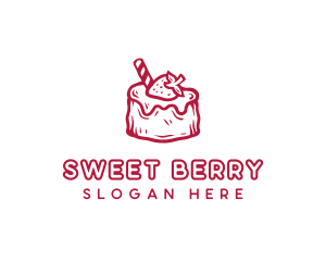 Sweet Strawberry Cake logo design