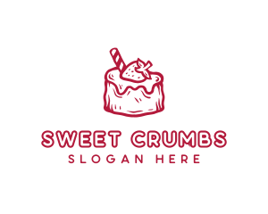 Sweet Strawberry Cake logo design