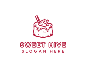 Sweet Strawberry Cake logo design