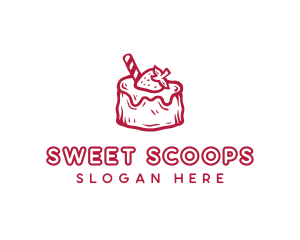 Sweet Strawberry Cake logo design