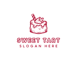 Sweet Strawberry Cake logo design