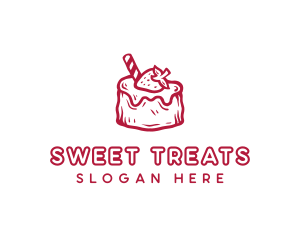 Sweet Strawberry Cake logo design