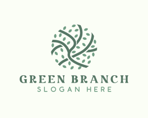 Green Branch Leaf logo design