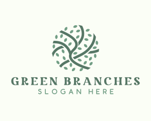 Green Branch Leaf logo design