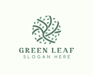 Green Branch Leaf logo design