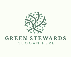 Green Branch Leaf logo design