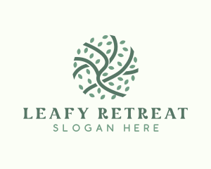 Green Branch Leaf logo design