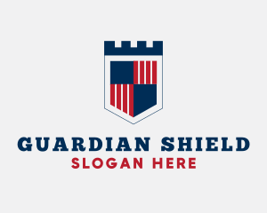 Castle Flag Shield logo design