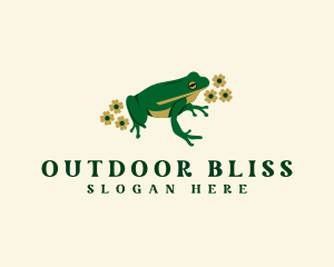 Amphibian Floral Frog logo design