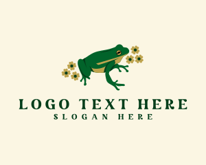 Amphibian - Amphibian Floral Frog logo design