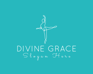 Minimalist Ballerina Pose logo design