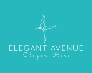 Minimalist Ballerina Pose logo design