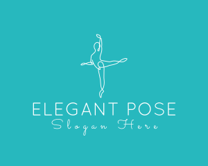 Minimalist Ballerina Pose logo design