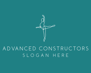 Yoga Ballerina Pose logo design