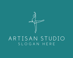 Yoga Ballerina Pose logo design