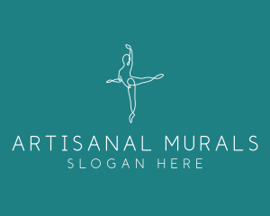 Yoga Ballerina Pose logo design