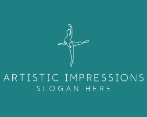 Yoga Ballerina Pose logo design