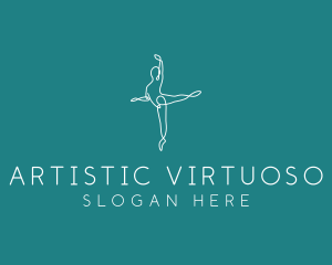 Yoga Ballerina Pose logo design