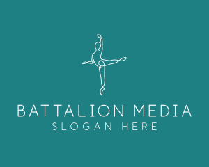 Yoga Ballerina Pose logo design