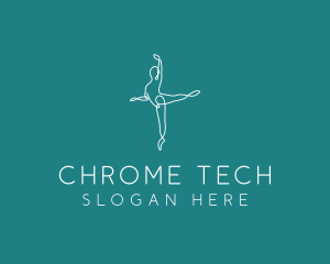 Yoga Ballerina Pose logo design