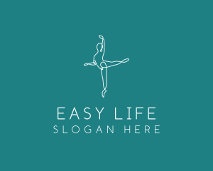 Yoga Ballerina Pose logo design