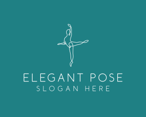 Yoga Ballerina Pose logo design