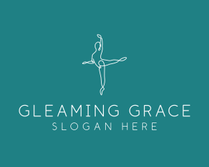 Yoga Ballerina Pose logo design