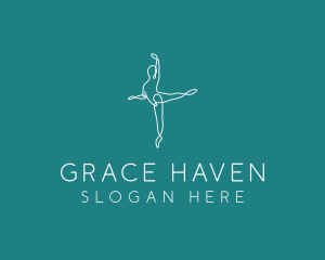 Yoga Ballerina Pose logo design