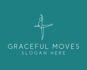 Yoga Ballerina Pose logo design